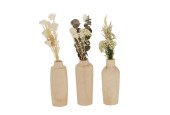 Boltze Home Vase Faya avec bouquet Ø6xh30cm bois