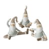 Boltze Home Figurine Paulito- Yoga Santa- 12x5x11cm- Polyrésine- beige/gris/blanc