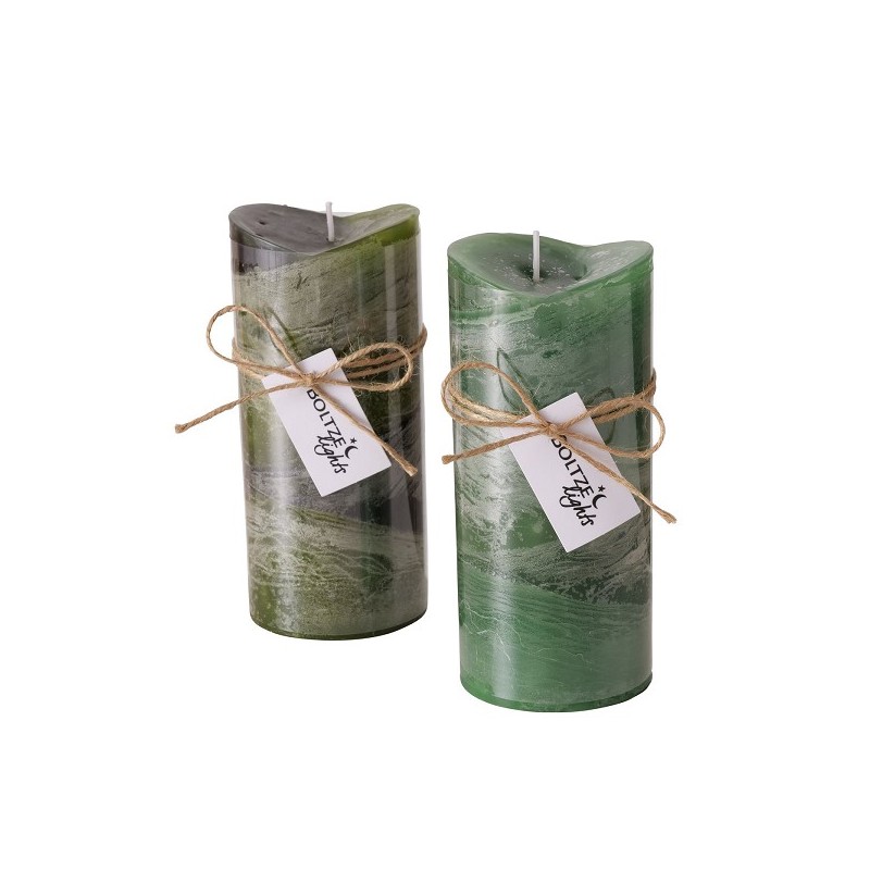 Boltze Home Bougie pilier Gradienta Ø7x15cm vert paraffine