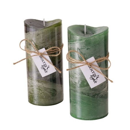 Boltze Home Bougie pilier Gradienta Ø7x15cm vert paraffine