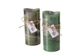 Boltze Home Bougie pilier Gradienta Ø7x15cm vert paraffine