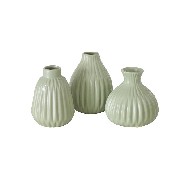 Boltze Home Vaas Esko 10xH12cm porselein mat groen