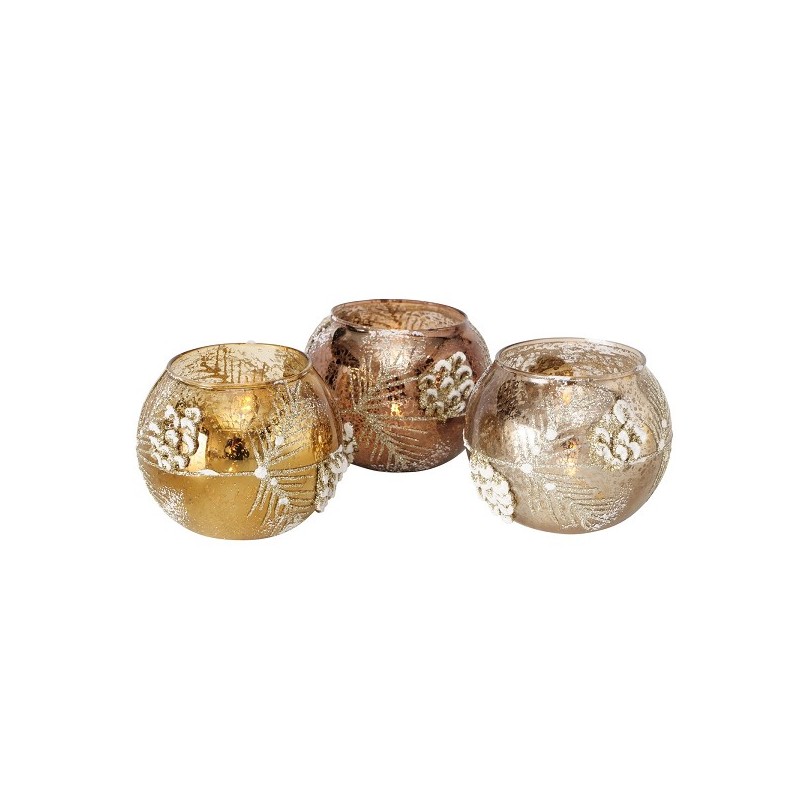 Boltze Home Windlicht Sorino H8cm glass bruin