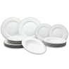 Service de vaisselle 18 pièces blanc avec bord doré
