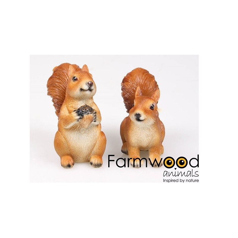 Statue de jardin écureuil polystone 10x5x9cm