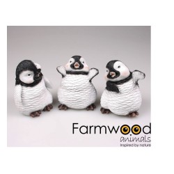 Tuinbeeld pinguin polystone 13x22x20cm