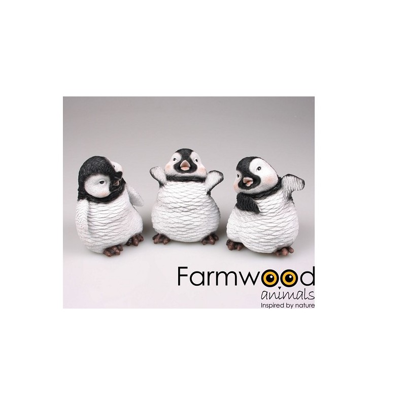 Sculpture de jardin pingouin polystone 13x22x20cm