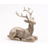 Tuinbeeld hertje liggend polystone 11x8x11cm goud