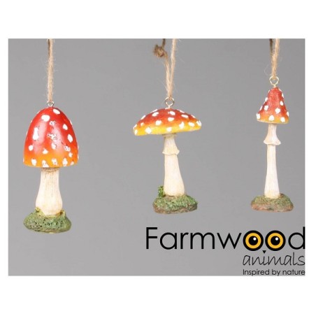 Pendentif déco champignon polystone 7cm