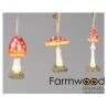 Pendentif déco champignon polystone 7cm