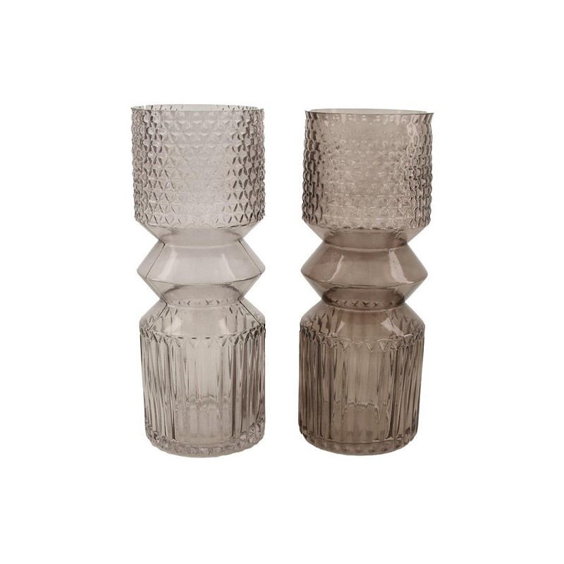 Dijk Natural Collections Vaas glas Ø12x30cm grijs