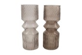 Dijk Natural Collections Vaas glas Ø12x30cm grijs