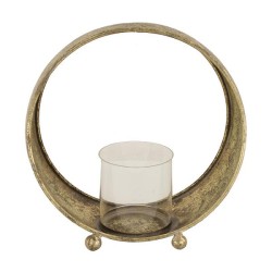 Dijk Natural Collections Chandelier rond en métal avec verre 27,5x14,5x28cm or