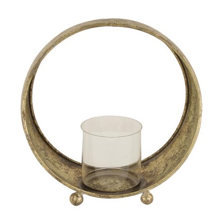 Dijk Natural Collections Chandelier rond en métal avec verre 27,5x14,5x28cm or