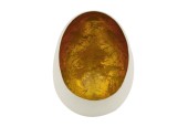Dijk Natural Collections Theelichthouder-eggcandle metaal 10x11x15cm wit/goud
