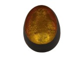 Dijk Natural Collections Theelichthouder-eggcandle metaal 13x15x20cm zwart/goud