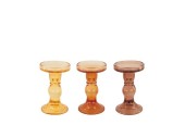 Dijk Natural Collections Kandelaar glas Ø8,5x14cm bruintinten geschikt voor stompkaars