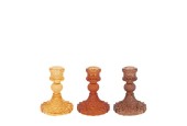 Dijk Natural Collections Bougeoir verre Ø8x10,4cm tons marron