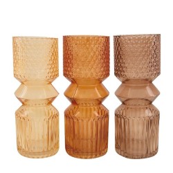 Dijk Natural Collections Vaas glas Ø12x30cm bruintinten