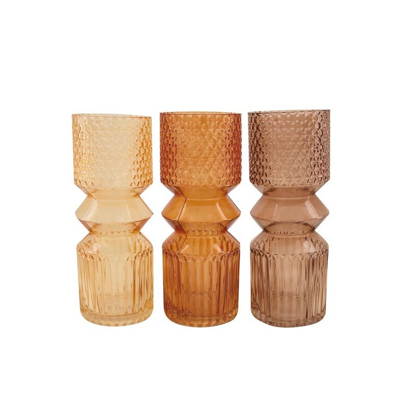 Dijk Natural Collections Vase verre Ø12x30cm tons marron