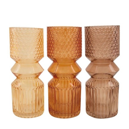 Dijk Natural Collections Vase verre Ø12x30cm tons marron