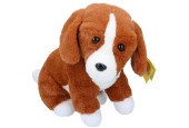 Peluche chien marron/blanc 45cm