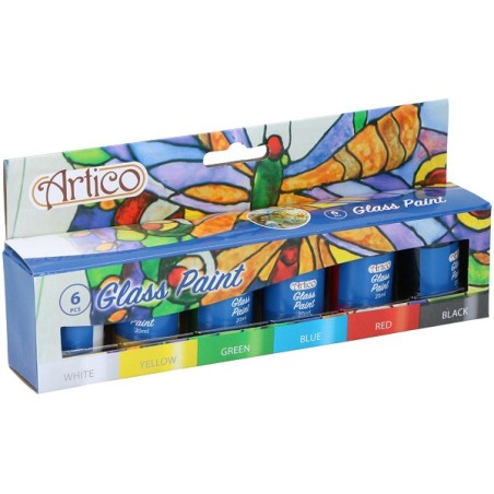 Artico Glass set de peinture 6 pièces 6x20ml