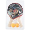 Set de tennis de table 5 pièces, 2 raquettes et 3 balles