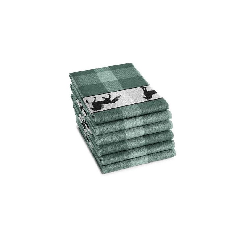 DDDDD Torchon Shanti 60x65cm vert par 6 pièces
