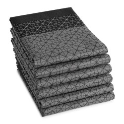 DDDDD Torchon Chrystal 60x65cm noir par 6 pièces