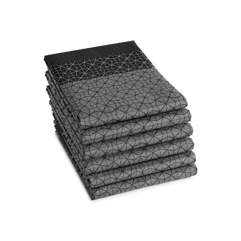 DDDDD Torchon Chrystal 60x65cm noir par 6 pièces