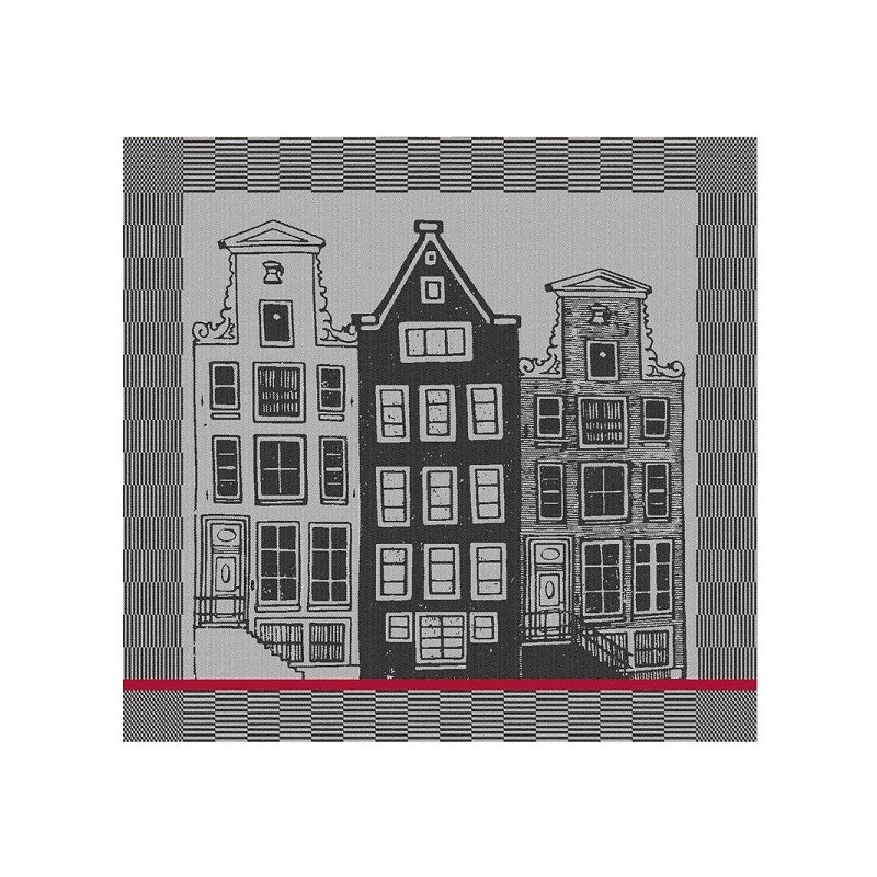DDDDD Torchon Canal 60x65cm noir par 6 pièces