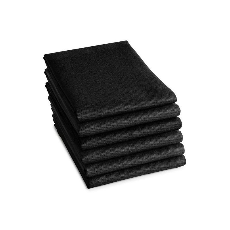 DDDDD Theedoek Logo 60x65cm zwart per 6 stuks
