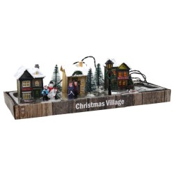Kerstdorp poly met verlichting en muziek 10-delig (excl.2xAA batterij)