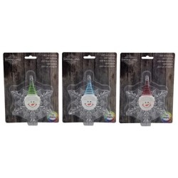 Flocon de neige LED avec bonhomme de neige avec ventouse et éclairage LED à changement de couleur