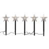 Jeu de prises de jardin 5 pièces étoile LED fonctionne sur pile ip44 3 piles AA (exclusives) avec minuterie