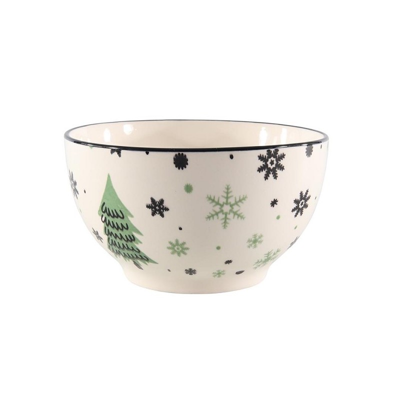Plat en porcelaine avec image de sapin de Noël Ø14cm