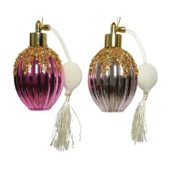 Decoris Ornement de Noël Flacon de parfum 6,3x12cm rose
