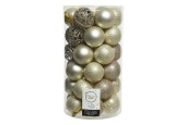 Set de boules de Noël Decoris tube Ø 6 cm avec 37 pièces perles design assorties
