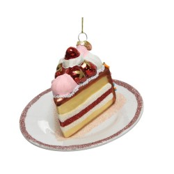Decoris Décoration de Noël Gâteau 12,5x8,2cm rose