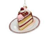Decoris Décoration de Noël Gâteau 12,5x8,2cm rose