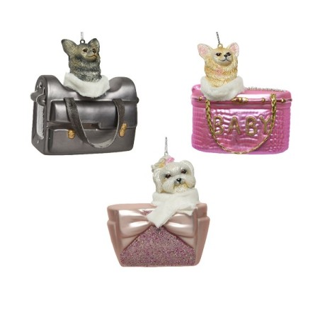 Decoris Décoration de Noël Chien en sachet 10x5,5cm