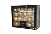 Decoris Kerstballenset 42 assorti glazen ballen Ø 7cm Parel
