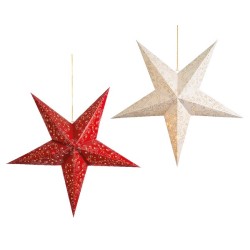 Étoile de Noël Lumineo 60cm avec 20 lampes LED fonctionne sur pile 2 assortis rouge ou blanc