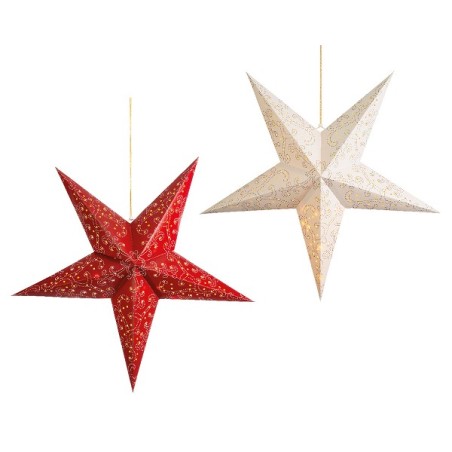 Étoile de Noël Lumineo 60cm avec 20 lampes LED fonctionne sur pile 2 assortis rouge ou blanc