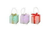 Suspension de Noël Lumineo Cadeau avec 1 lampe LED effet multicolore sur pile
