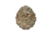 Lumineo LED Pinecone verre avec 15 lampes micro LED Ø17x19cm fonctionne sur batterie avec minuterie