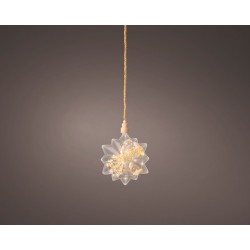 Verre Lumineo LED Star avec 15 lampes micro LED Ø19x25cm fonctionne sur batterie avec minuterie