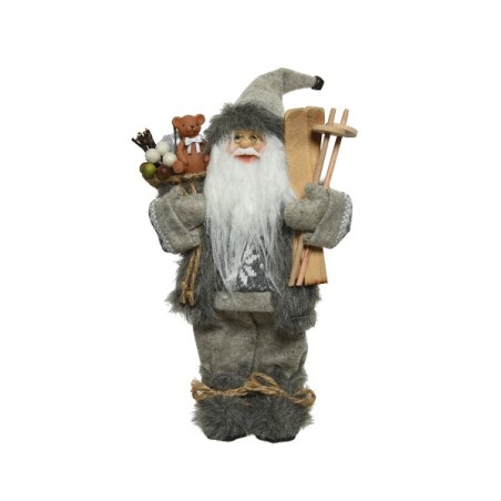 Decoris Père Noël polyester gris 30x17x45cm