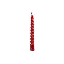 Decoris kerstboomkaarsjes Swirl wax rood Ø1,2x10cm verpakt per 8 stuks